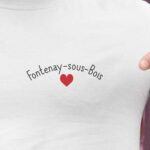 T-Shirt Blanc Fontenay-sous-Bois Coeur Pour homme-2