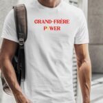 T-Shirt Blanc Grand-Frère Power Pour homme-2