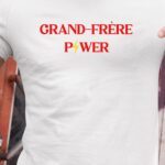 T-Shirt Blanc Grand-Frère Power Pour homme-1