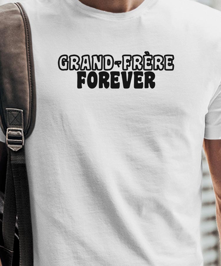 T-Shirt Blanc Grand-Frère forever face Pour homme-1