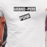 T-Shirt Blanc Grand-Pere PUNK Pour homme-1