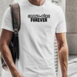 T-Shirt Blanc Grand-Père forever face Pour homme-2