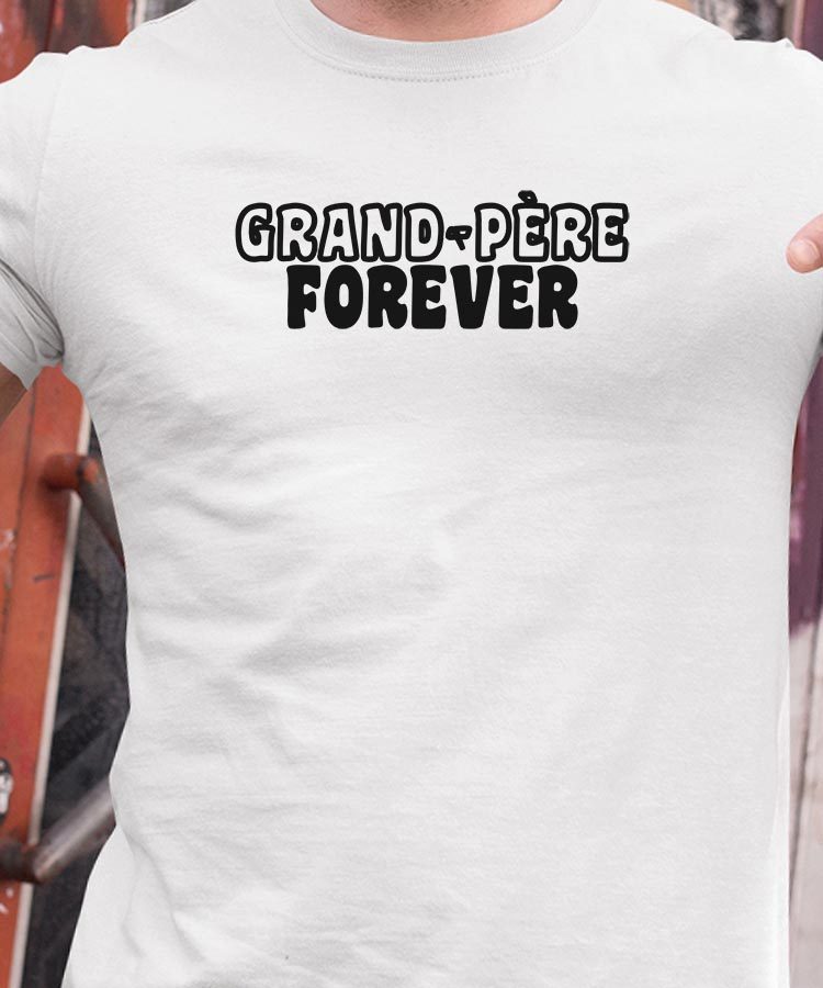 T-Shirt Blanc Grand-Père forever face Pour homme-1