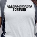 T-Shirt Blanc Grands-Parents forever face Pour femme-1