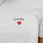 T-Shirt Blanc Grenoble Coeur Pour femme-2