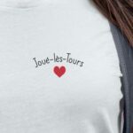 T-Shirt Blanc Joué-lès-Tours Coeur Pour femme-2