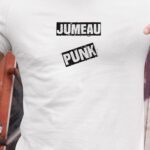 T-Shirt Blanc Jumeau PUNK Pour homme-1