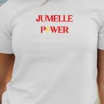 T-Shirt Blanc Jumelle Power Pour femme-1