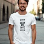 T-Shirt Blanc Keep Calm Alès Pour homme-1