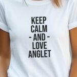 T-Shirt Blanc Keep Calm Anglet Pour femme-2