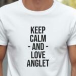 T-Shirt Blanc Keep Calm Anglet Pour homme-2