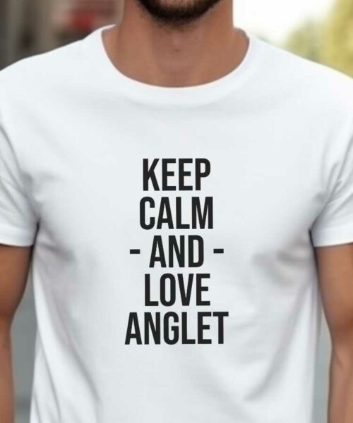 T-Shirt Blanc Keep Calm Anglet Pour homme-2