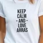 T-Shirt Blanc Keep Calm Arras Pour femme-2