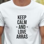 T-Shirt Blanc Keep Calm Arras Pour homme-2