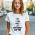 T-Shirt Blanc Keep Calm Boulogne-sur-Mer Pour femme-1