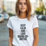 T-Shirt Blanc Keep Calm Bourg-en-Bresse Pour femme-1