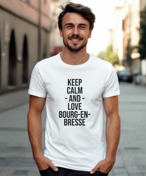 T-Shirt Blanc Keep Calm Bourg-en-Bresse Pour homme-1