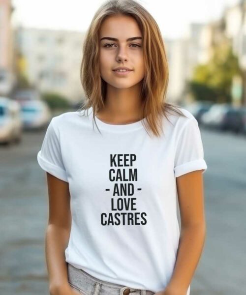 T-Shirt Blanc Keep Calm Castres Pour femme-1