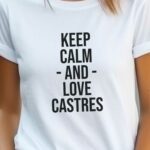 T-Shirt Blanc Keep Calm Castres Pour femme-2