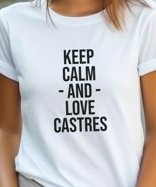 T-Shirt Blanc Keep Calm Castres Pour femme-2