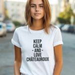 T-Shirt Blanc Keep Calm Châteauroux Pour femme-1