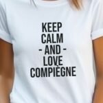 T-Shirt Blanc Keep Calm Compiègne Pour femme-2