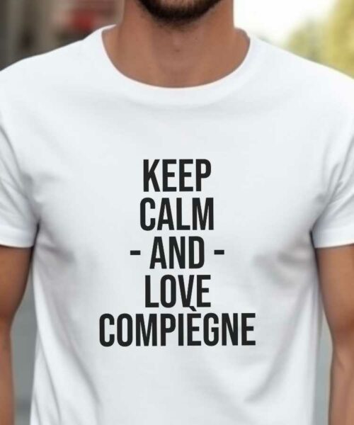 T-Shirt Blanc Keep Calm Compiègne Pour homme-2
