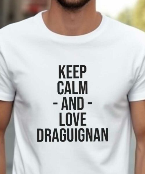T-Shirt Blanc Keep Calm Draguignan Pour homme-2