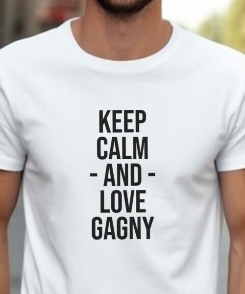 T-Shirt Blanc Keep Calm Gagny Pour homme-2