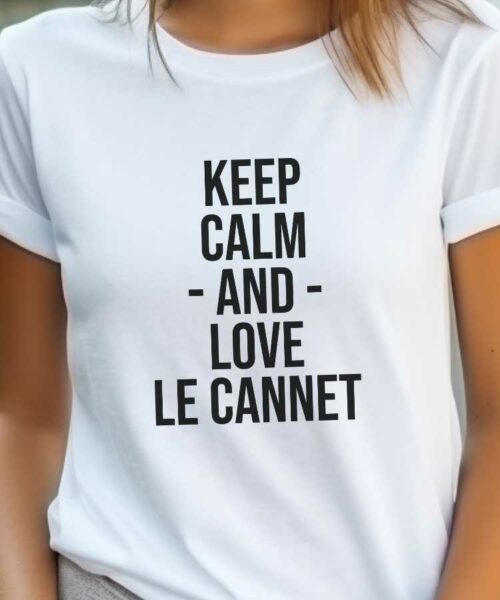 T-Shirt Blanc Keep Calm Le Cannet Pour femme-2