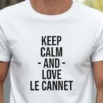 T-Shirt Blanc Keep Calm Le Cannet Pour homme-2