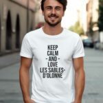T-Shirt Blanc Keep Calm Les Sables-d'Olonne Pour homme-1