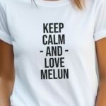 T-Shirt Blanc Keep Calm Melun Pour femme-2