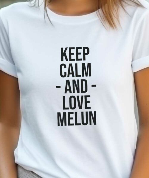 T-Shirt Blanc Keep Calm Melun Pour femme-2