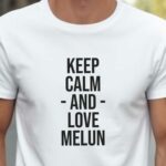 T-Shirt Blanc Keep Calm Melun Pour homme-2