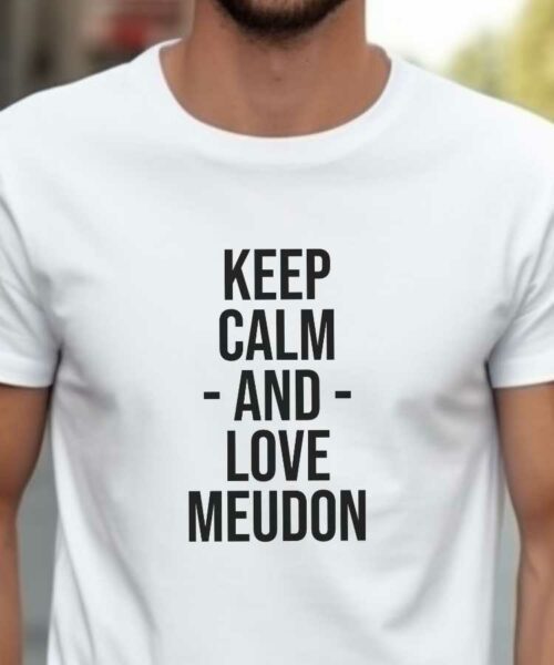 T-Shirt Blanc Keep Calm Meudon Pour homme-2