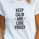 T-Shirt Blanc Keep Calm Poissy Pour femme-2