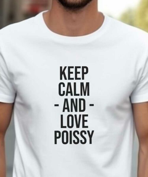 T-Shirt Blanc Keep Calm Poissy Pour homme-2
