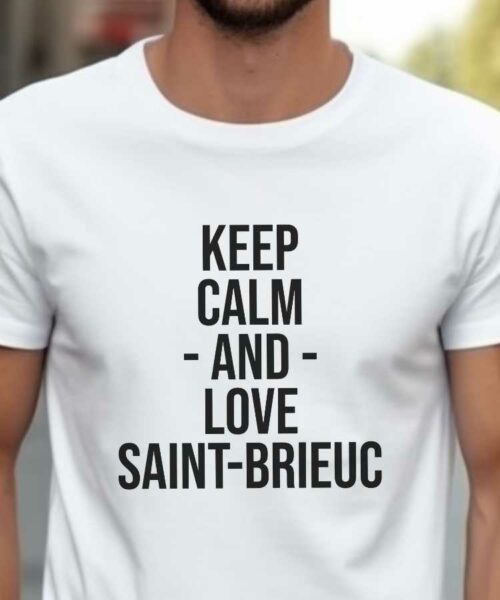 T-Shirt Blanc Keep Calm Saint-Brieuc Pour homme-2