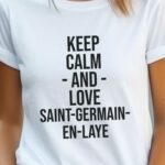 T-Shirt Blanc Keep Calm Saint-Germain-en-Laye Pour femme-2