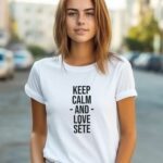 T-Shirt Blanc Keep Calm Sète Pour femme-1