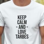 T-Shirt Blanc Keep Calm Tarbes Pour homme-2