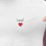 T-Shirt Blanc Laval Coeur Pour homme-2