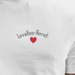 T-Shirt Blanc Levallois-Perret Coeur Pour homme-2