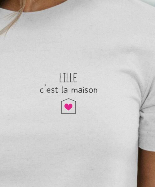 T-Shirt Blanc Lille C'est la maison Pour femme-2