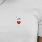 T-Shirt Blanc Lille Coeur Pour femme-2