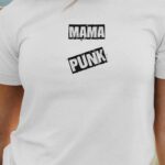 T-Shirt Blanc Mama PUNK Pour femme-1