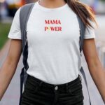 T-Shirt Blanc Mama Power Pour femme-2