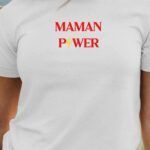 T-Shirt Blanc Maman Power Pour femme-1