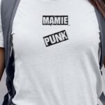 T-Shirt Blanc Mamie PUNK Pour femme-1